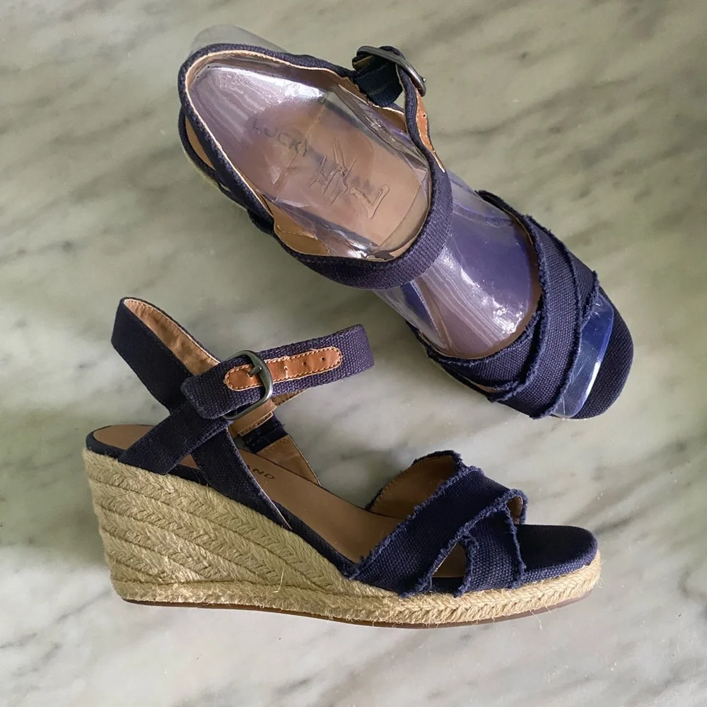 Lucky Brand Margaline Espadrille Navy Wedge